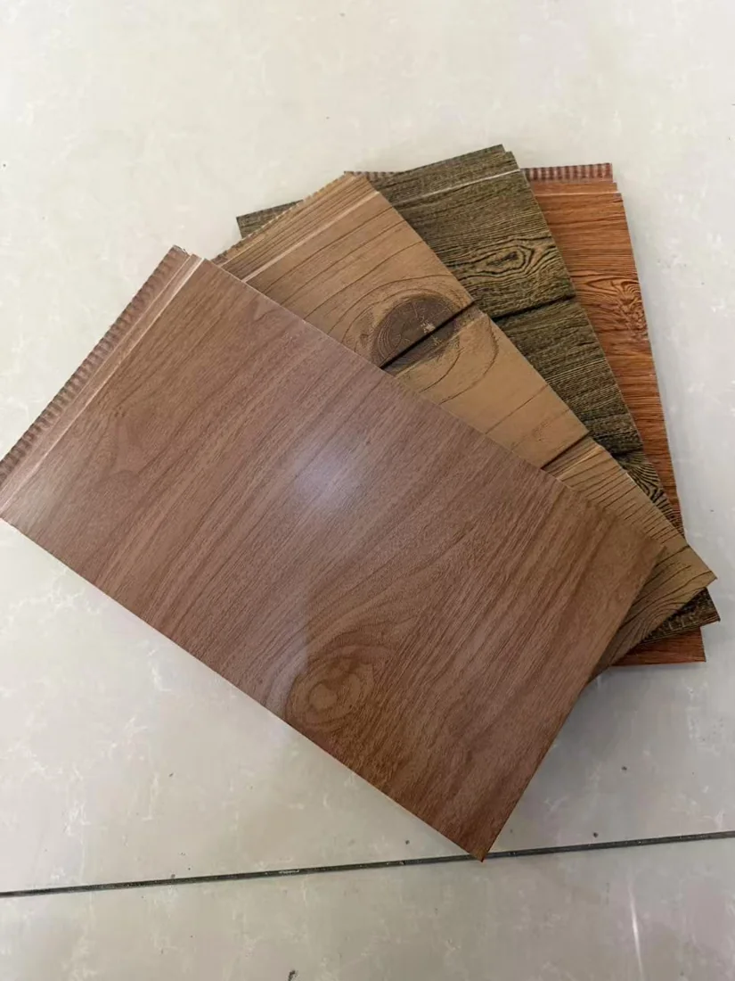 Actual wood-pattern metal panel samples