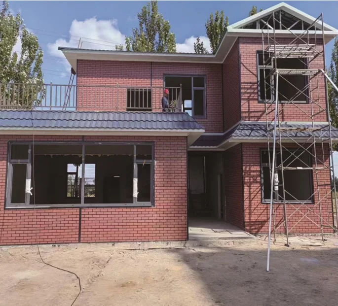 Client-provided brick-pattern residential facade application