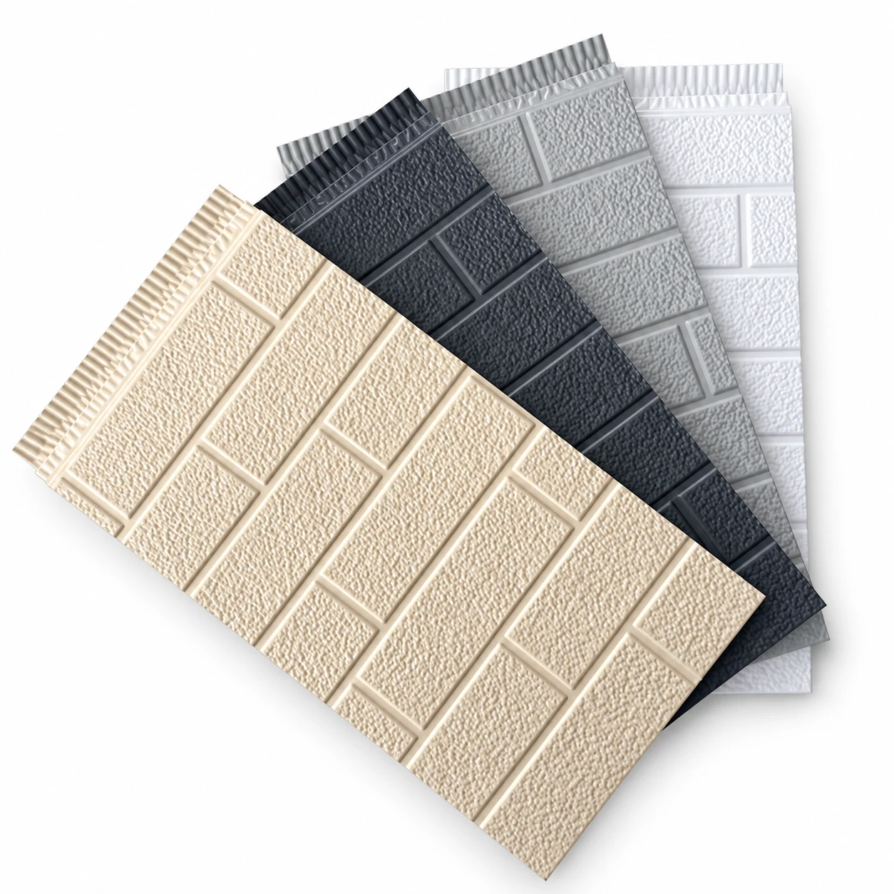 Standard Brick Pattern finish samples on a clean white background